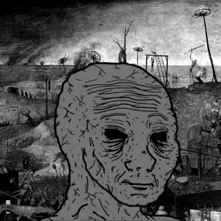 ⬛️ Wojak Wojak, Doomer, Triste, Distópico, Sofrimento telegram sticker
