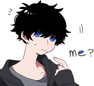 👆 will you? anime, chico, pregunta, lindo whatsapp sticker