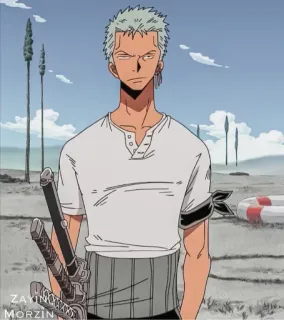 ✖️ Roronoa Zoro One Piece Anime, Espadas, Playa, Roronoa Zoro, One Piece whatsapp sticker