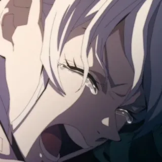 🕊 anime, triste, chorando, lágrimas, melancolia, emocional telegram sticker