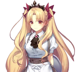 👩‍🍳 fille anime, cheveux blonds, nattes, personnage de dessin animé, illustration telegram sticker