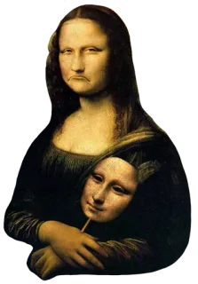 😁 Mona Lisa Mona Lisa, art, painting, renaissance, sad telegram sticker