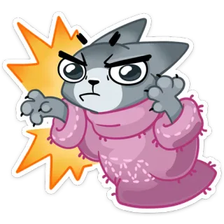 😡 кот, животное, мультфильм, наклейка, злой telegram sticker