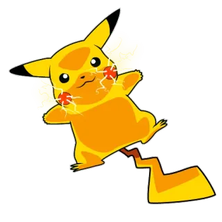 ⚡ Pikachu pikachu, pokemon, cartoon, anime, yellow, electric, character whatsapp sticker