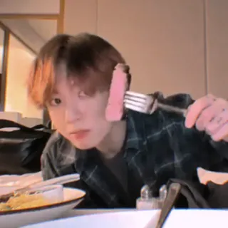 🐰 人, 肉, 食物, 吃, 法兰绒, 男人 telegram sticker