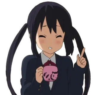 ☝ Azusa Nakano K-On! Anime, K-On!, Fofo, Azusa Nakano, Mangá, Garota telegram sticker