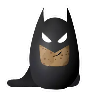 🦇 Batman 蝙蝠侠, 土豆, 卡通, 英雄, 贴纸 telegram sticker