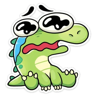 😥 cartoon, dinosaur, crying, sad, sticker, animal whatsapp sticker