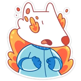 🔥 Cartoon, Figur, Niedlich, Hund, Feuer, Illustration, Sticker telegram sticker