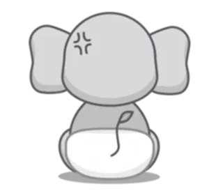 😶 arrabbiato, elefante, cartone animato, animale telegram sticker