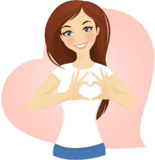 😍 Frau, Herz, Liebe, Mädchen, Cartoon, niedlich whatsapp sticker