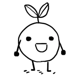 😀 식물, 귀여운, 만화, 새싹, 행복한, 간단한 telegram sticker