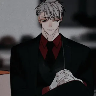 🍶 anime, manga, character, man, suit, illustration telegram sticker
