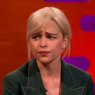 😐 Emilia Clarke actrice, célébrité, portrait, cheveux blonds, femme whatsapp sticker