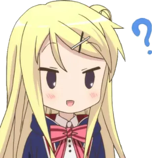 ❓ Anime, Chica, Signo de interrogación, Lindo, Confundido telegram sticker