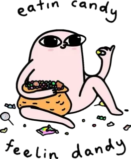 🍬 everything is gonna be okay Cartone animato, Personaggio, Andrà tutto bene, Caramella, Ottimista telegram sticker