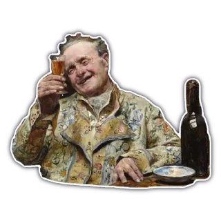 🥰 hombre, bebiendo, alcohol, vintage, retrato, vino, brindis telegram sticker