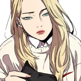 ❤️ anime, blonde hair, female, girl, portrait whatsapp sticker