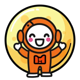 😄 宇宙飛行士, 月, 宇宙, 漫画, 可愛い, かわいい telegram sticker