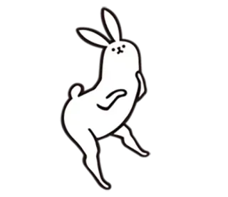 😶 lapin, dessin animé, animal, mignon, illustration whatsapp sticker