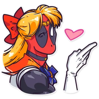 😘 Deadpool Deadpool, Sailor Moon, mashup, fan art, cartoon, character, sticker telegram sticker