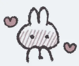 💌 заяц, кролик, милый, сердечки, каваий, наклейка telegram sticker