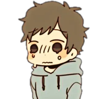 🎀 Cartoon, traurig, weinend, Schweiß, Anime, Figur telegram sticker