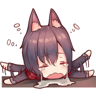 😭 anime, piangere, triste, chibi, personaggio telegram sticker
