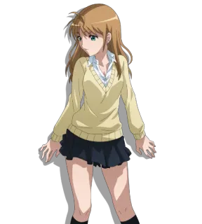 😌 Anime, Fille, Uniforme scolaire, Personnage, Femme, Dessin animé whatsapp sticker