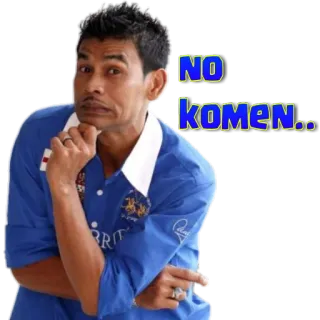 🤔 NO KOMEN.. nessun commento, uomo, ritratto, espressione, meme, indonesia whatsapp sticker