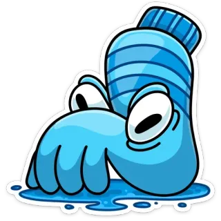 😥 Мультик, Вода, Грустный, Синий, Жидкость, Плач whatsapp sticker