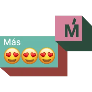 😍 Más spagnolo, amore, emoji, occhi a cuore, altro telegram sticker