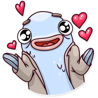 👐 fish, cartoon, hearts, cute, love, sticker telegram sticker