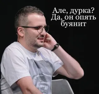 🌟 Але, дурка? Да, он опять буянит telegram sticker