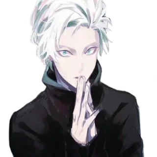 🙏 anime, character, white hair, manga, handsome telegram sticker