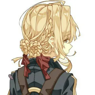 🙂 Violet Evergarden anime, girl, violet evergarden, character, backpack, bow, blonde telegram sticker