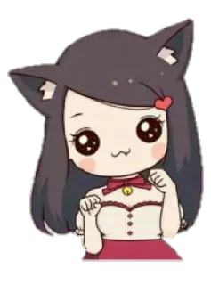 🐱 cat girl, anime, kawaii, cute, neko, cat ears telegram sticker