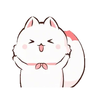 😆 carino, gatto, animale, chibi, kawaii, adesivo telegram sticker