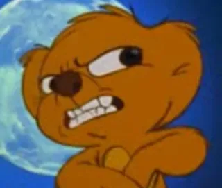 😒 cartoon, bear, angry, animal telegram sticker