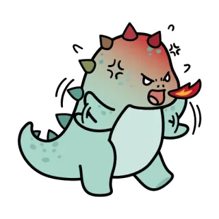 👿 dragon, angry, fire, cartoon, cute, monster telegram sticker