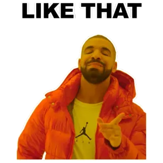 ✅ Drake LIKE, THAT Дрейк, рэпер, мем, одобрение, вот так whatsapp sticker