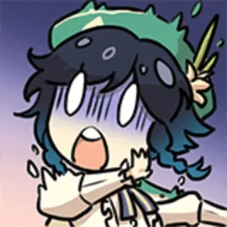 😱 Venti Genshin Impact anime, video game, shocked, venti, genshin impact, cute telegram sticker