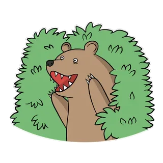 😝 ours, dessin animé, animal, autocollant telegram sticker