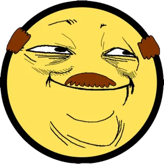 🌝 emoji, smug, face, mustache whatsapp sticker