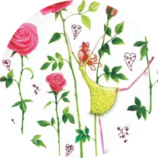 😏 Rose, Mädchen, Kleid, Herzen, Tanzen, Kunst telegram sticker