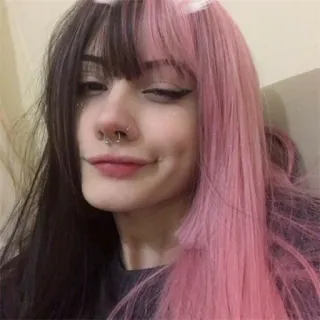 🍷 femme, cheveux, portrait, visage, fille whatsapp sticker