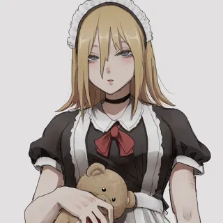 😶 anime, maid, cute, blonde, teddy bear telegram sticker