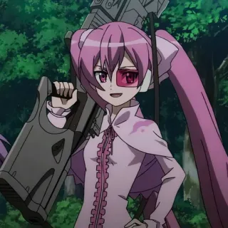 😀 Mine Akame ga Kill! Anime, Dziewczyna, Mine, Akame ga Kill!, różowe włosy, snajper telegram sticker