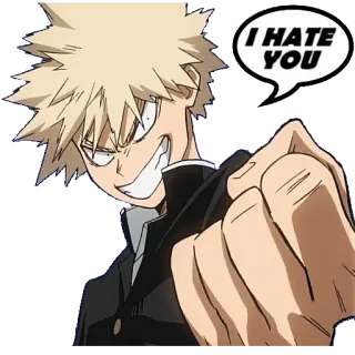 👿 Bakugo My Hero Academia I HATE YOU Anime, Sticker, Bakugo, My Hero Academia, MHA telegram sticker