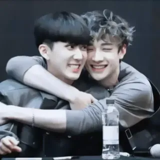 🎠 amis, câlin, affection, sourire, kpop telegram sticker